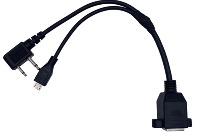 客制化线材 - RJ45 8P8C 母头 转 2.5mm 2 Pin + 3.5mm 2 Pin + Micro USB B